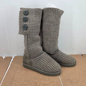 UGG Australia Women’s Size 8 Classic Knit Sweater Boots Gray 5819